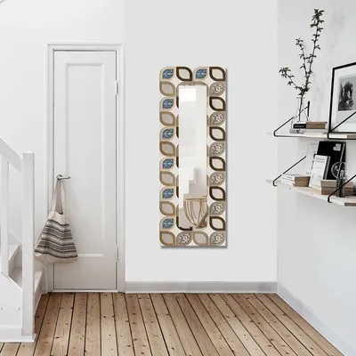 Image de Wallity, 40120YMA- MVT1130, Multicolore, Miroir mural, 40 x 120 cm, 100 % toile sur MDF (épaisseur : 3 mm)