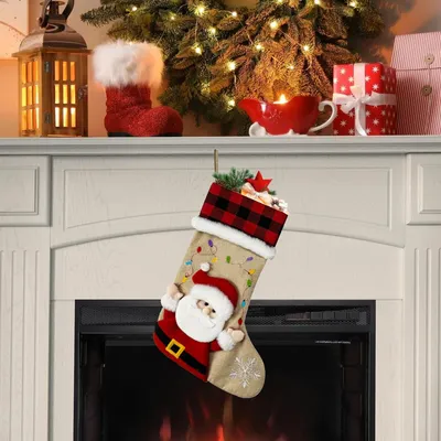 Weihnachtsstrumpf 46x29 cm, personalisiert, hängend, für Kamin oder Baum