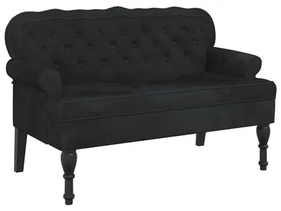 Obrázok produktu pre vidaXL Lavica s operadlom čierna 119,5x64,5x75 cm zamatová