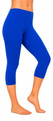 Produktbild von Hochwertige Dreiviertel Leggings für Damen, 3-Viertel Leggings, Blau - L