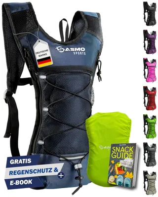 Produktbild von SASMO® Laufrucksack 6L (Blau) mit Thermofach | Lauf Rucksack - Ultraleicht 300g | Laufrucksack Damen & Herren | Running Backpack inklusive Regenschutz