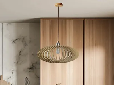 Obrázok produktu pre Závesný luster z masívneho dreva E27 / 450 - WRE121