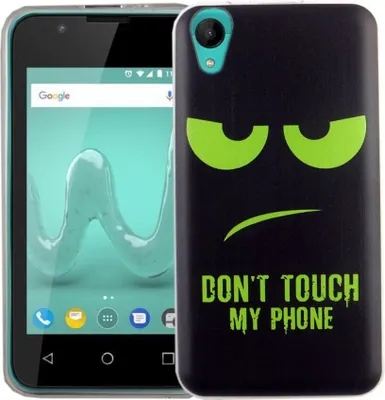 Produktbild von Handy Hülle für Wiko Sunny 2 Dont Touch My Phone Grün Smartphone Cover Bumper Schale Etuis
