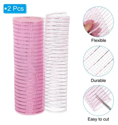 Produktbild von Solidchoice – Dekoratives Drahtgitterband-Set, 2 Stück, 25 cm x 25 cm, rosa, für Weihnachtsdekoration
