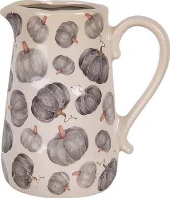 Produktbild von Clayre & Eef Dekorative Kanne 21x15x23 cm Beige Grau Keramik Kürbis