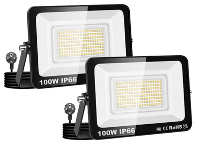 LED-Bauscheinwerfer 2x100W IP66 kaltweiß 4000K mit Stecker