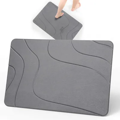 Immagine prodotto di Tappetino da bagno Euqvunn, ad asciugatura rapida, 60 x 39 cm, antiscivolo e assorbente