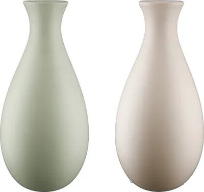 Image de Gilde Flaschenvase, Opaco, Keramik, beige, grau, grün, VE 6, 2fach sortiert, D. 10.5 cm Höhe: 20.50 cm Durchmesser: 10.50 cm 32661