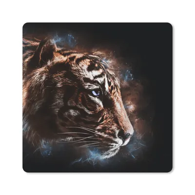 Produktbild von MuchoWow® Mauspad Mousepad Tiger - Tiere - Orange 20x20 cm - Mousepads - Maus Mat - Pad - Mausunterlage - Desk Mat - Bureauartikeln