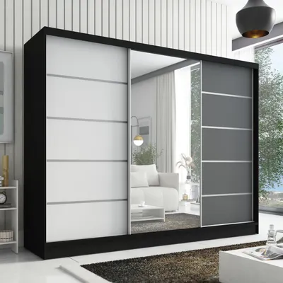 Produktbild von Schwebetürenschrank AURELIA 1 Schwebetürenschrank AURELIA 2 200 cm mit Spiegel, 3 Türen, 3 Schubladen