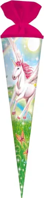 Produktbild von Goldbuch Alicorn, Schultüte ohne Inhalt, Mädchen, Blau, Pink, Abbildung, Karton, Rund