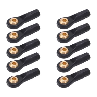 Imagen del producto de 10 unidades de rótulas para varillaje de dirección de vehículos a control remoto, fabricadas en plástico resistente, ligeras y duraderas, con alta precisión en las dimensiones. Rótula para varillaje M2