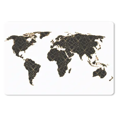 Produktbild von MuchoWow® Schreibtischunterlage Weltkarte - Schwarz - Gold - Kinder - Jungen - Mädchen 60x40 cm - XXL Mauspad - Großes Mauspad