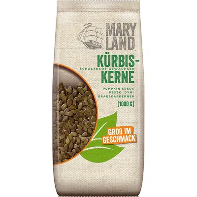 Produktbild von KLUTH Maryland Kürbiskerne Naturkost Schalenlos gewachsen 1000g