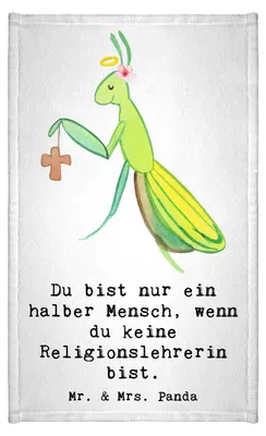 Produktbild von Mr. & Mrs. Panda Handtuch Religionslehrerin Herz - Weiß - Geschenk, Frotteetuch, Witzig, Gästetuch, Klein, Lustig, gäste wc, Design, Grundschule, Spruch
