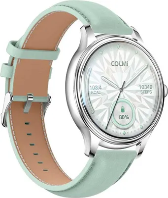 Immagine prodotto di Smart Watch Colmi L28 (Argento-Verde + Cinturino in pelle verde)
