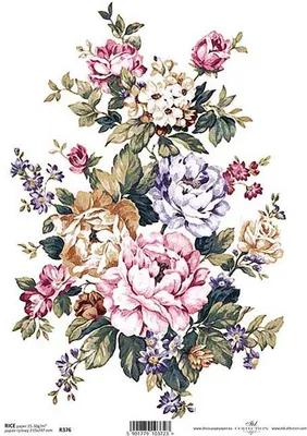 Immagine prodotto di ITD Carta di riso per decoupage, tecnica di servizio, bouquet di fiori R0376