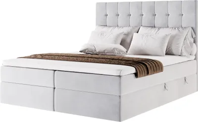 Produktbild von Moebelpaket Bett 160x200 cm mit Bettkasten, Boxspringbett mit Pocket-Matratze und Topper T25, Grau, Kollektion Magnus