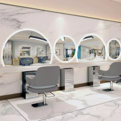 Zdjęcie produktu dla Konsola Konsoleta Fryzjerska Barberska Lustro 100x80 LED PRO