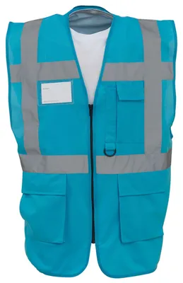Productafbeelding van Yoko Hi-Vis Premium veiligheidsvest voor heren, model FK1069 (maat L), kleur saphirblauw