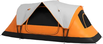Produktbild von Campingzelt, 2 Räume, Trennwand, für 6-8 Personen, Regenschutz, Orange