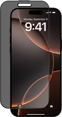 Produktbild von Avizar, Privacy Glas-Bildschirmfolie für iPhone 16 Pro 9H Härtegrad, Schwarz