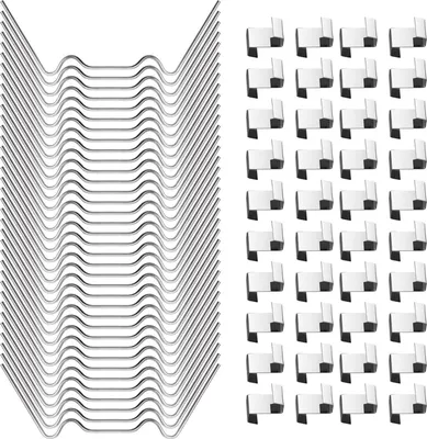 Immagine prodotto di 120x morsetti per serre in acciaio inox, extra resistenti, a prova di tempesta - accessori per teli a doppia parete, teli a doppia pelle