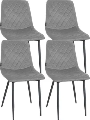 Produktbild von 4er Set Stühle Telde Samt grau