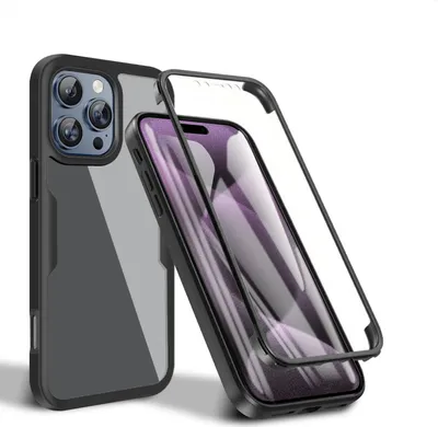 Immagine prodotto di Per Apple iPhone 16 Pro copertura completa del corpo 360 gradi Hybrid Bumper Case nero
