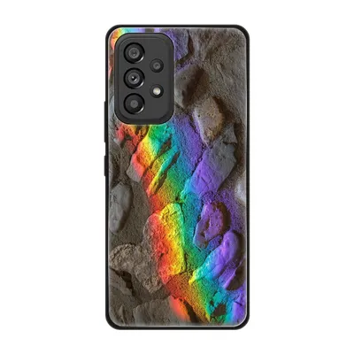 Productafbeelding van König Design hoesje, compatibel met Samsung Galaxy A53 5G, kunststof, zachte telefoonhoesje - telefoonhoesje met regenboogstenen