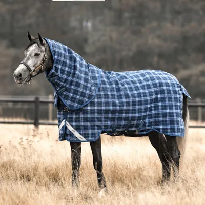 Produktbild von Horseware Weidedecke in Größe 115 - Rhino Plus Turnout 0g - Navy Check