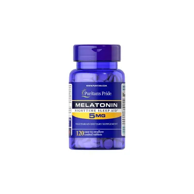 Produktbild von Melatonin 5 mg 120 überzogene Tabletten Puritans Pride