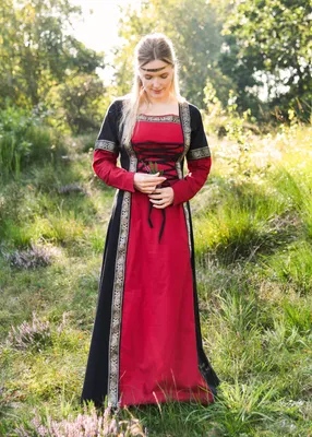 Produktbild von Mittelalterkleid Eleanor, rot/schwarz : S Größe: S