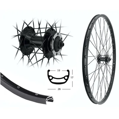Produktbild von Vorderrad 26'' BE19 Disc Nabe 6 Loch schwarz SNSP schwarz Sp. schwarz