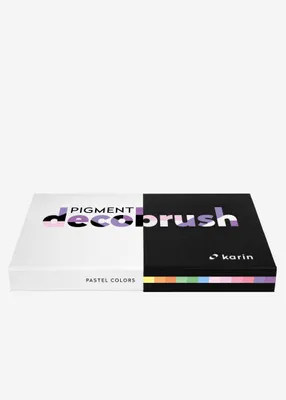 Produktbild von karin Pigment Decobrush, Blau, Grün, Lila, Orange, Pink, Rot, Violett, Gelb, Mehrfarbig, 12 Farben, Rund, Junge/Mädchen, Box