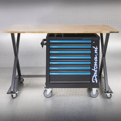 Produktbild von Industrielle Werkbank 160 cm und Werkzeugwagen