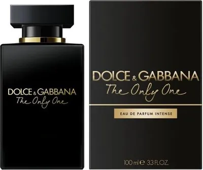 A black perfume bottle and its packaging are displayed side-by-side against a white background.