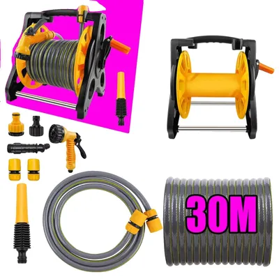 Produktbild von Gartenwasserschlauchbox, 30 m Schlauch, 7 Sprühmodi, Schlauchrolle + 30 m Schlauch