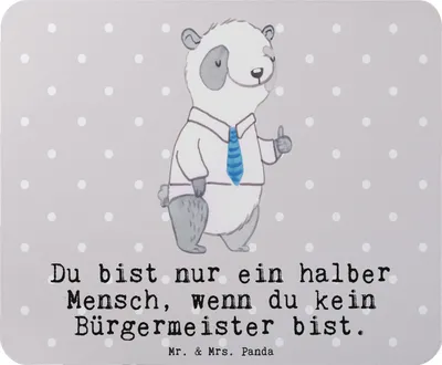 Produktbild von Mr. & Mrs. Panda Mousepad Bürgermeister Herz - Grau Pastell - Geschenk, Mauspad, laptop, Mouse Pad, Rathaus, Amtseinführung, Wahlen, Spruch, Oberbürgermeister, computer