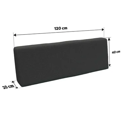Image de POKAR Coussin pour palette Coussins de palette avec housse amovible Canapé de palette, Taille:Coussin d'assise 120 x 80, Couleur:Anthracite