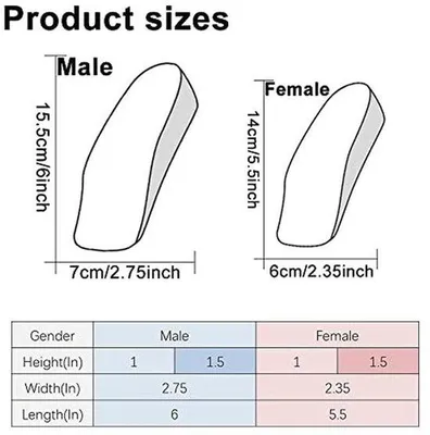 Produktbild von Famanu Orthopädische Einlegesohlen mit Höhenerhöhung 1,5 Zoll für Damen - Gel-Fersenkissen für Beinfehlstellungen