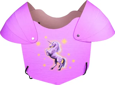 Produktbild von BestSaller 1318 Kinder Brustpanzer mit Einhorn Motiv aus Hartkarton, pink