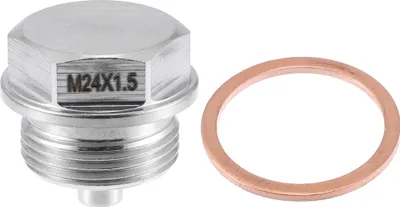 Image de Vis Vidange M24 x 1,5 Bouchon Carter d'huile Véhicule Moteur Magnétique Inox avec Joint Cuivre