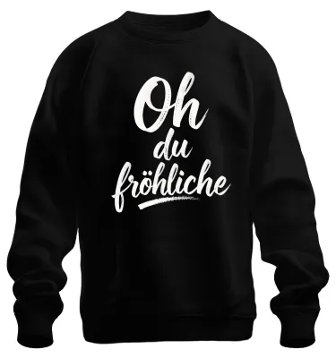 Zdjęcie produktu dla Oh Merry Christmas Handlettering Calligraphy Advent Uni Sweatshirt Pullover, Czarny, M
