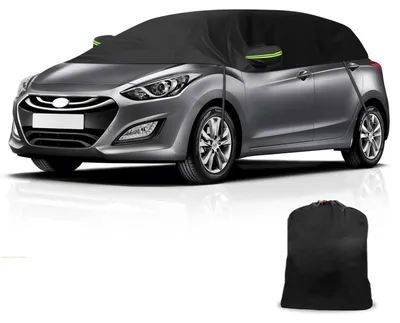 Obrázok produktu pre Polovičná automobilová plachta, vodeodolná, určená pre model Hyundai i30 hatchback (ročníky 2006-2025), odolná voči UV žiareniu, ochrana za všetkých poveternostných podmienok
