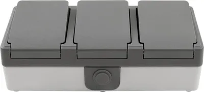 Produktbild von Feuchtraum Dreifach-Steckdose McPower ''Secure'', 250V/16A, IP44, AP, grau