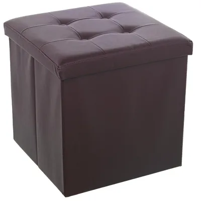 Aufklebbarer Hocker aus Kunstleder, braun, 45 x 45 x 45 cm