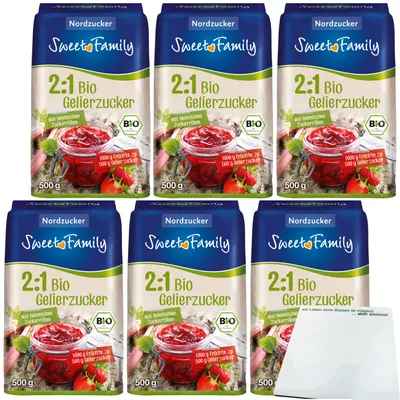 Produktbild von Sweet Family  Gelierzucker 2zu1 6er Pack (6x500g Packung) + usy Block