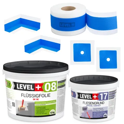Produktbild von Dicht Set Badabdichtung Fliesengrund 4kg Dichtfolie 12kg Dichtband 20m SET338