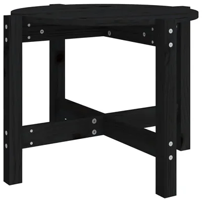 Image de vidaXL Table basse noire Ø 62,5x45 cm pin massif